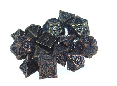DICE SET - D&D - DUNGEONS AND DRAGONS - DARK METAL - CASTLE DICE - LOT 190