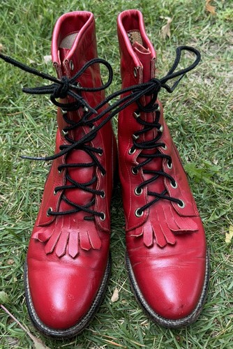 靴 00s unknown lace up boots leather grunge Vintage 90s 2000s chunky square toe high heel lace up boots