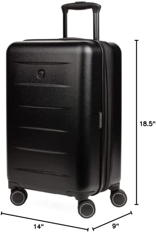 8020 Hardside Expandable Luggage with Spinner Wheels, Black, Carry-On 18-Inch