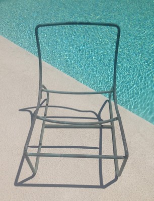 Vintage Walter Lamb Patio Lounge Chairs, Two Sleigh Lounges
