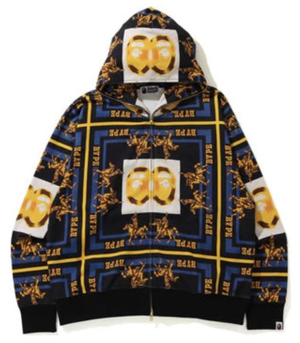 Pre-owned Bape A Bathing Ape  Double Ape Head Relaxed Full Zip Hoodie Black Gold 2xl Xxl In Multicolor