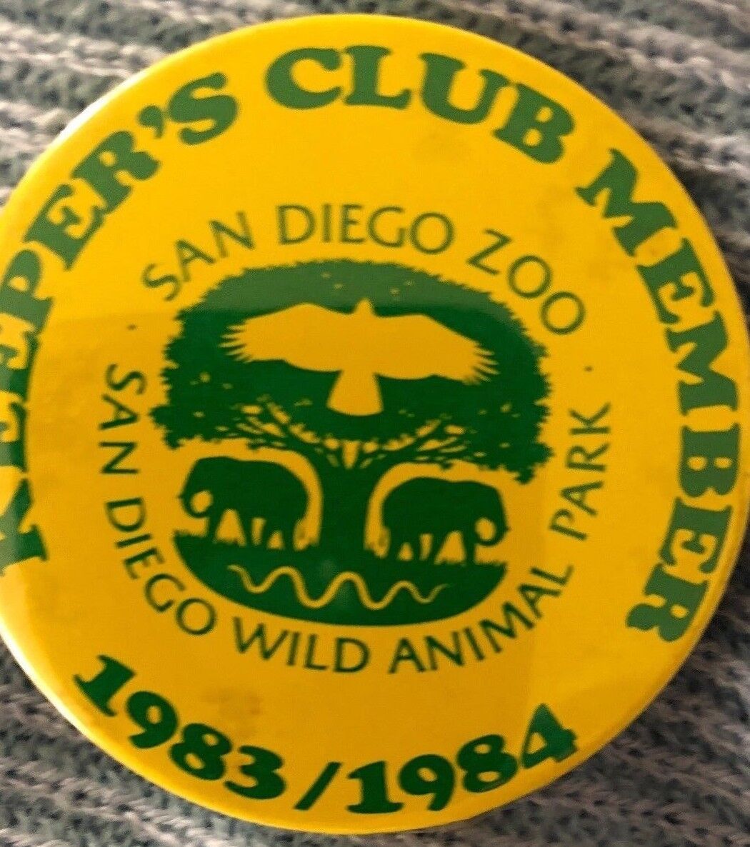 VTG 1983 San Diego Zoo Wild Animal Park Keepers Club Member Pi...