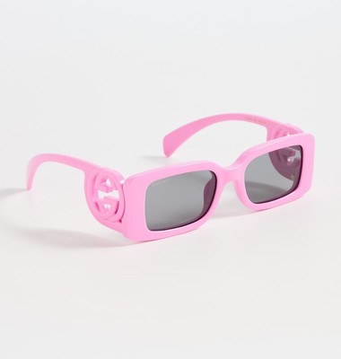 Pre-owned Gucci Gg1325s-006 Pink Sunglasses In Gray