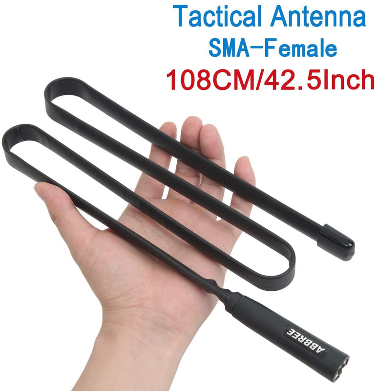 ABBREE Tactical Antenna 42.5Inch Sma-Female Dual Band 144/430Mhz Foldable Compat