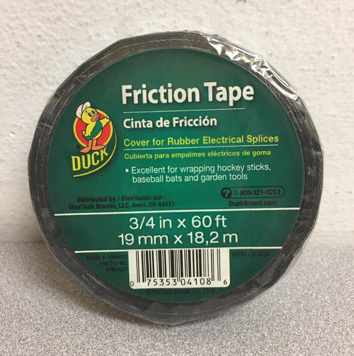 Duck 393150 3/4 in. W X 60 ft. L Black Cotton Cloth Friction Tape
