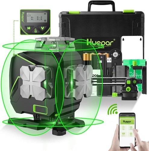 4D Self-Leveling Laser Level Cross Line Laser with LCD Screen Remote Control
