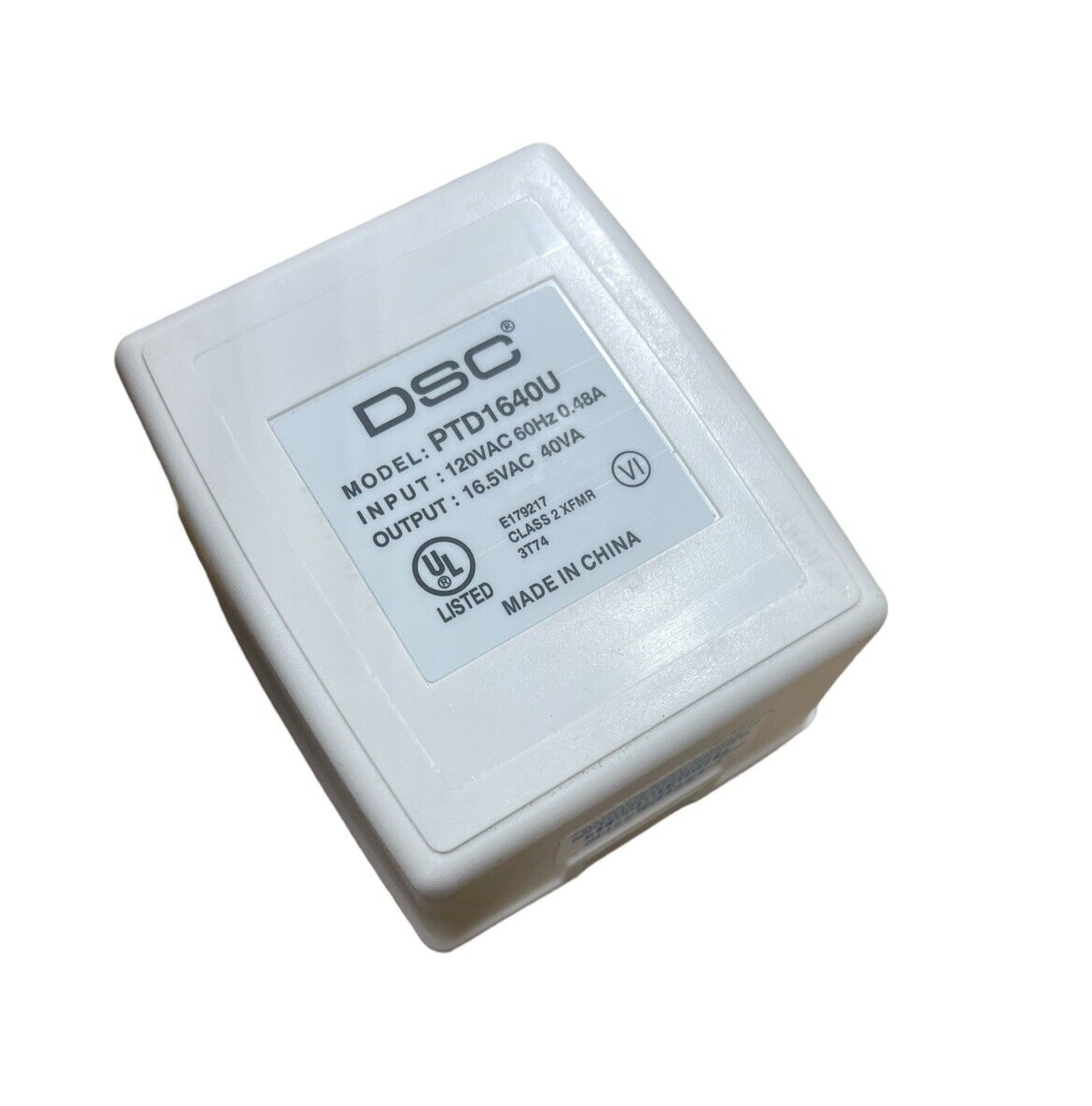 DSC Home Alarm Plug-in Power Transformer 16.5VAC 40VA PTD1640U New