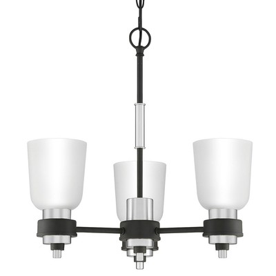 Quoizel CRD5019 Nickel Conrad 3-Light 19W Chandelier With Frosted Glass Shades