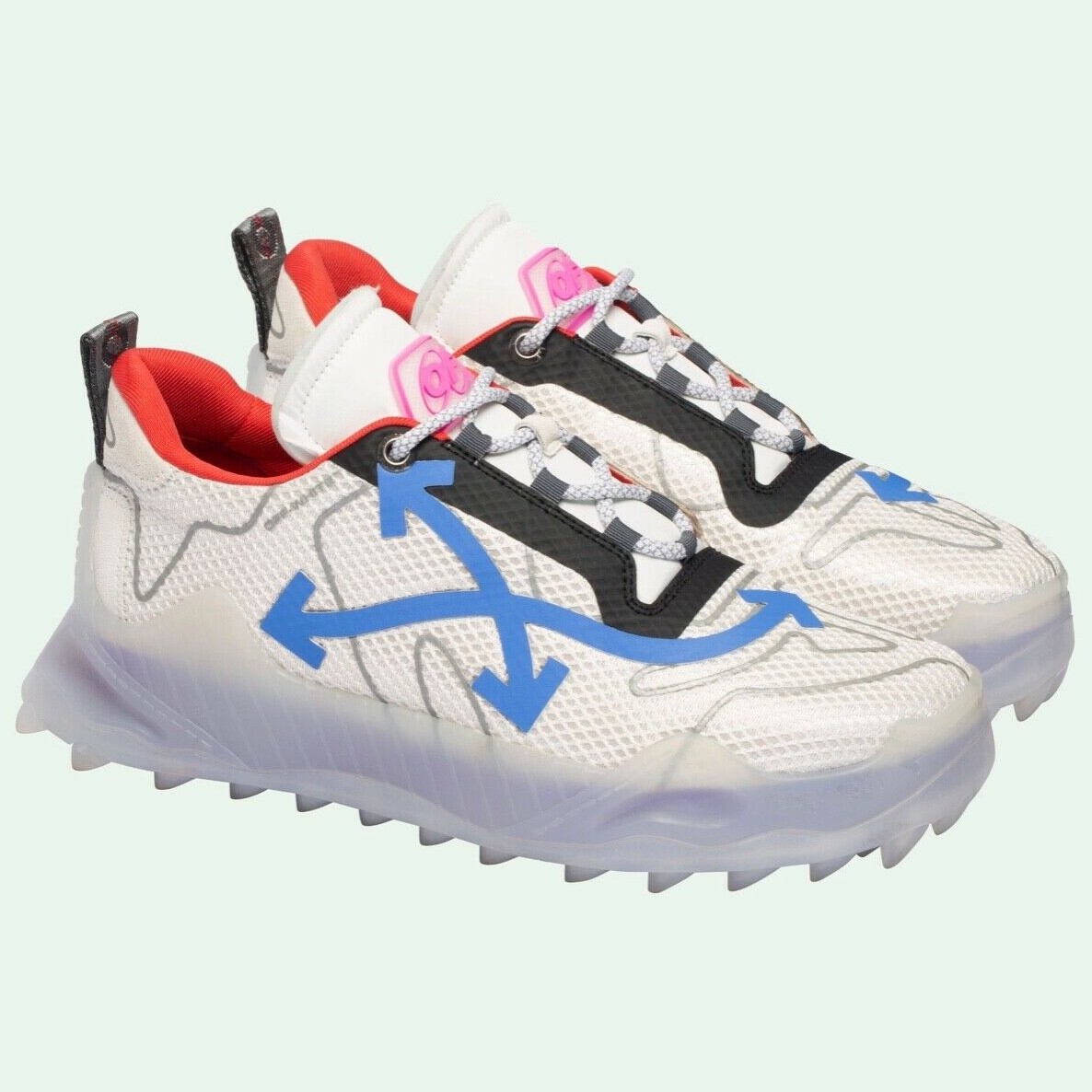 Pre-owned Off-white Odsy Mesh Transparent Blue Sz 41 - Omia179e20fab0017945