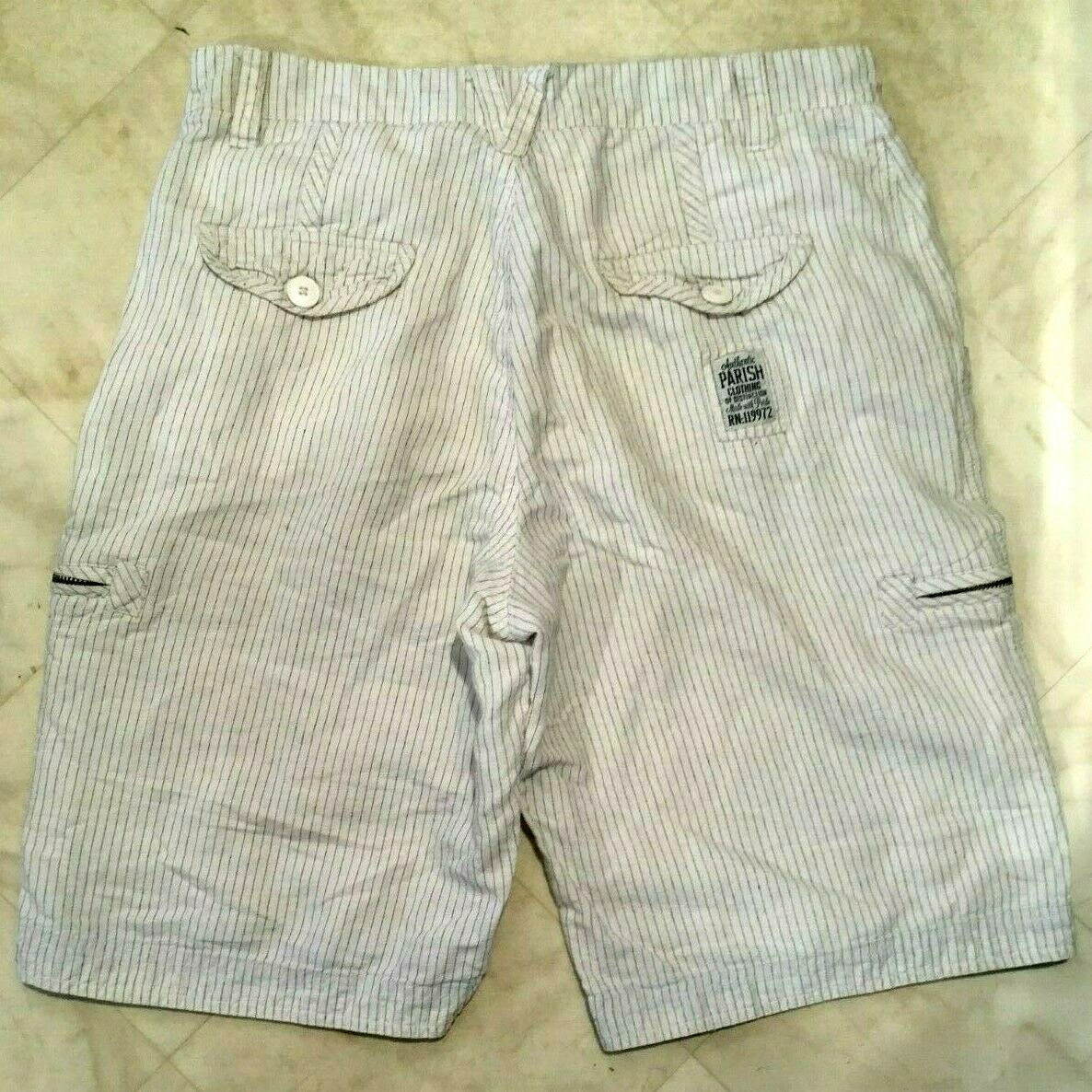 Men's PARISH ORIGINALS Linen Cargo Shorts Size 36