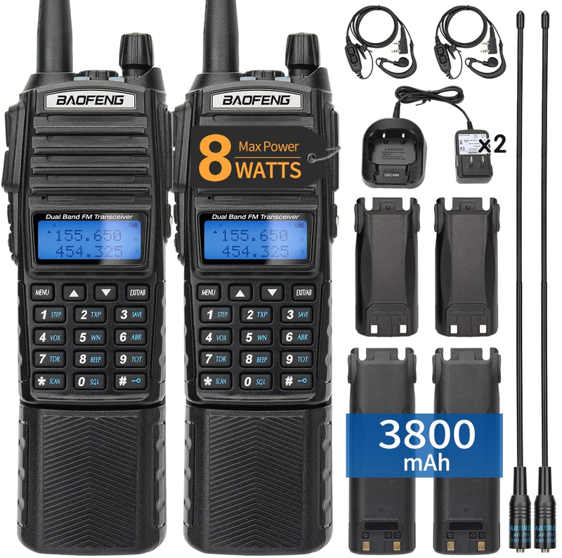 Long Range Walkie Talkie 100 Mile Two Way Radio Charge Heads