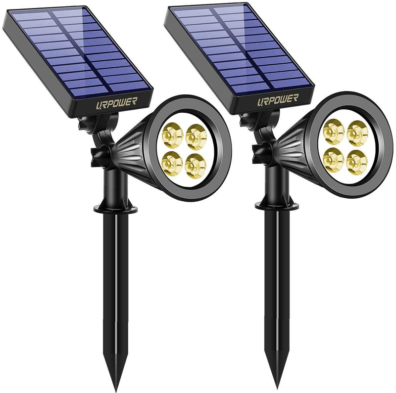 2-in-1 Solar Powered 4 Led Adjustable Spotlight Wall Light