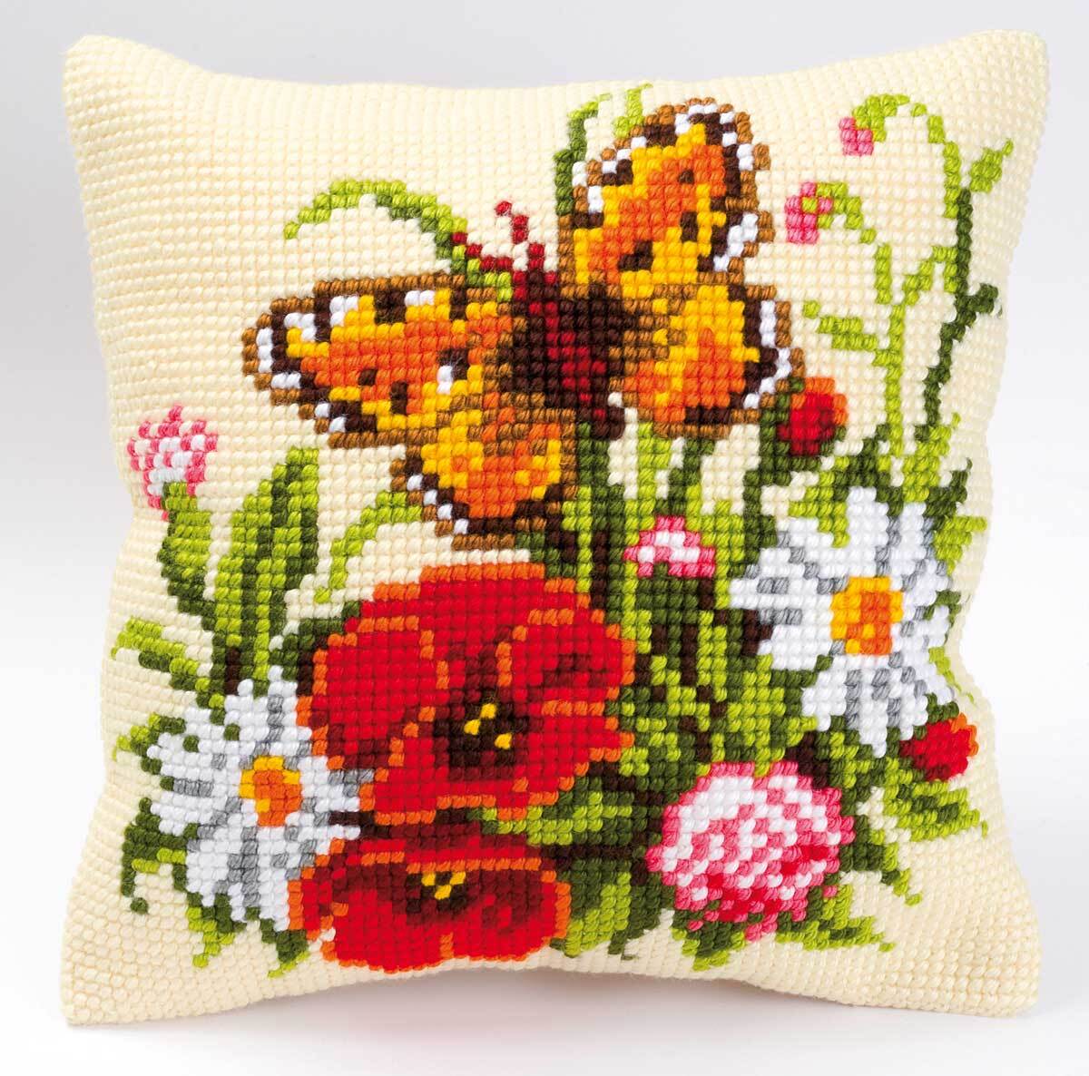Vervaco cross stitch cushion with cushion back kit 
