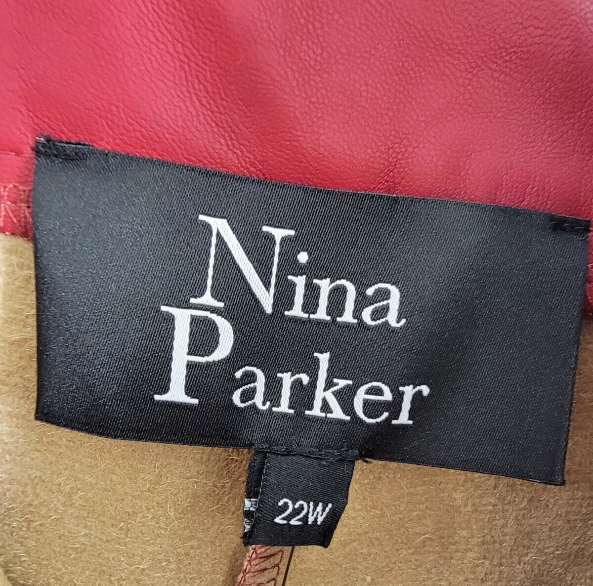 Nina Parker Plus Size Trendy Faux-Leather Wide-Leg Pants Women's 22W Burgundy~ - Picture 11 of 18