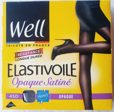 Collants noir taille 1 45D opaque satine elastivoile marque Well eBay
