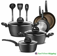 NutriChef 12-Piece Nonstick Kitchen Cookware Set - Professional Hard Anodized Ho  eBay