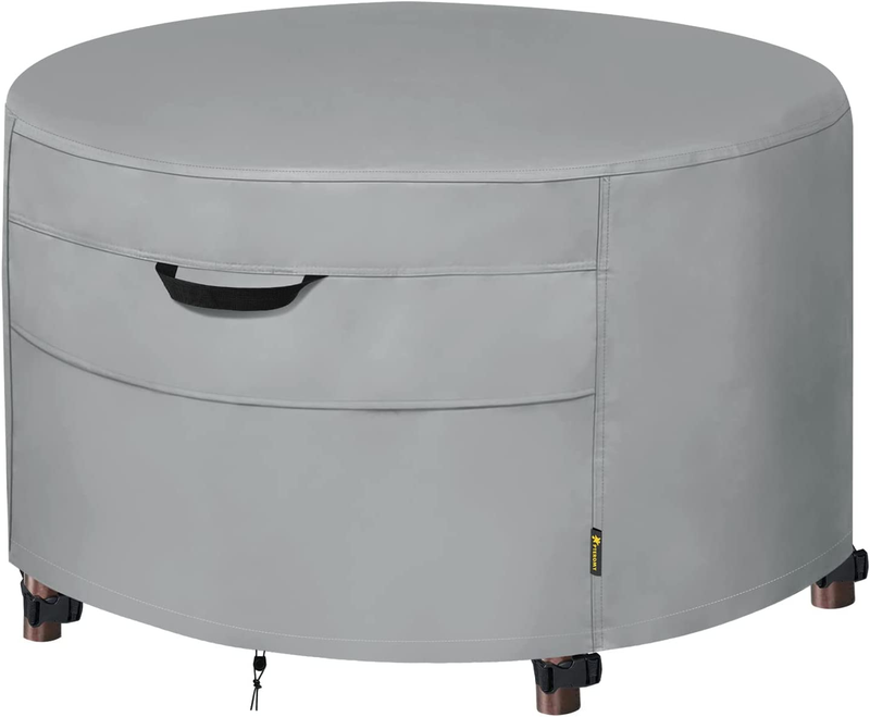 Patio Fire Pit Table Cover, Heavy Duty 600D Canvas Outdoor Waterproof Fireplace