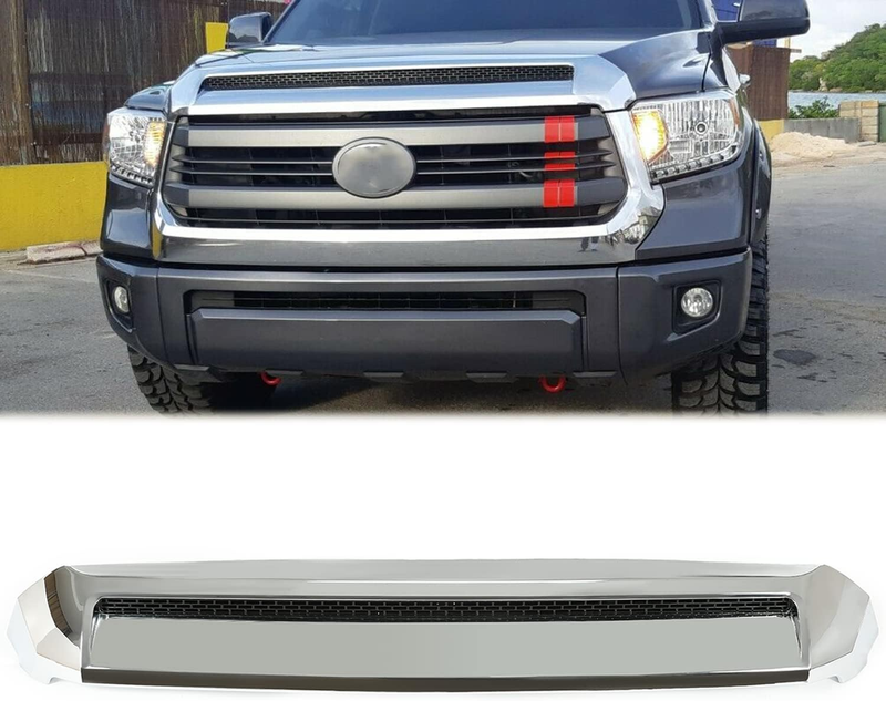 Hood Molding for 2014-2021 Toyota Tundra Hood Scoop Chrome Platinum Style Silver