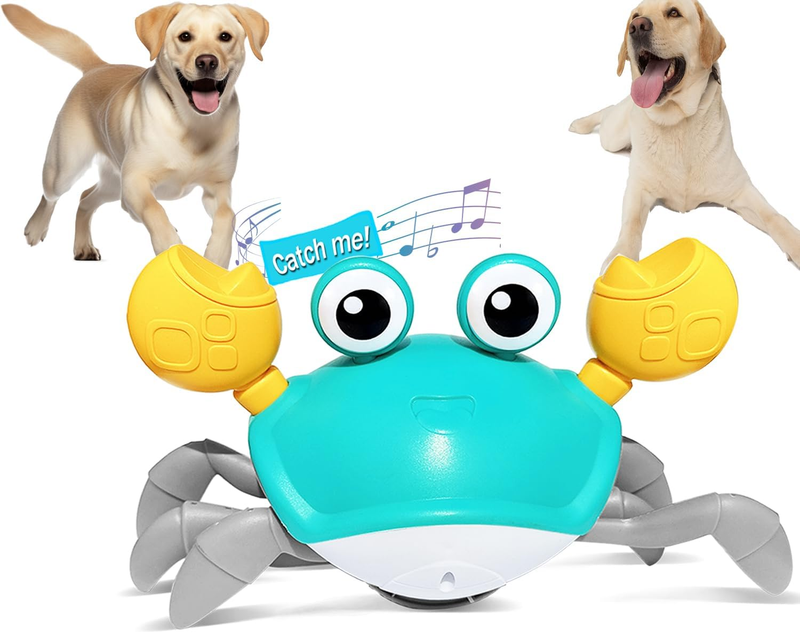 Interactive Dog Toys Crawling Crab,Escaping Crab Dog Toy with Obstacle Avoidance
