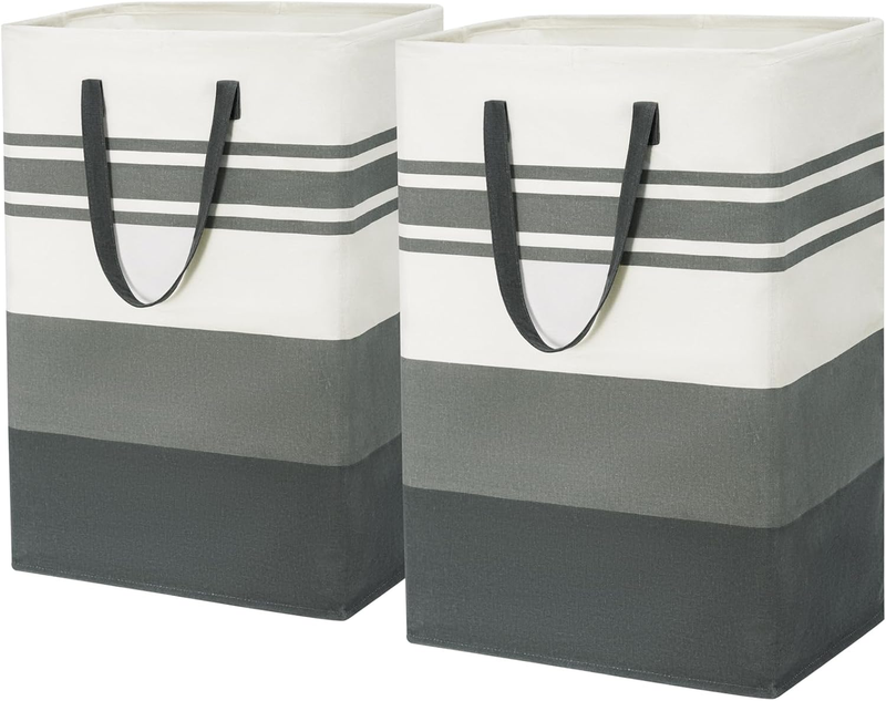 Collapsible Laundry Baskets, 2-Pack 75L Slim Laundry Hamper, Clothes Hamper Bask