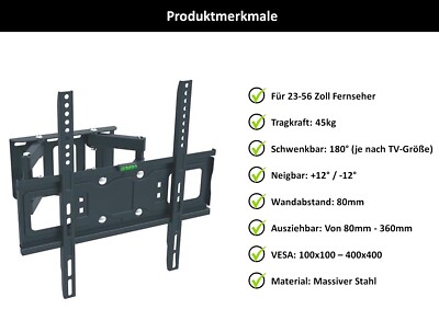 TV Fernseher Wandhalterung A66 für SAMSUNG 55 Zoll GQ55Q80RGTXZG GQ55Q70RGTXZG