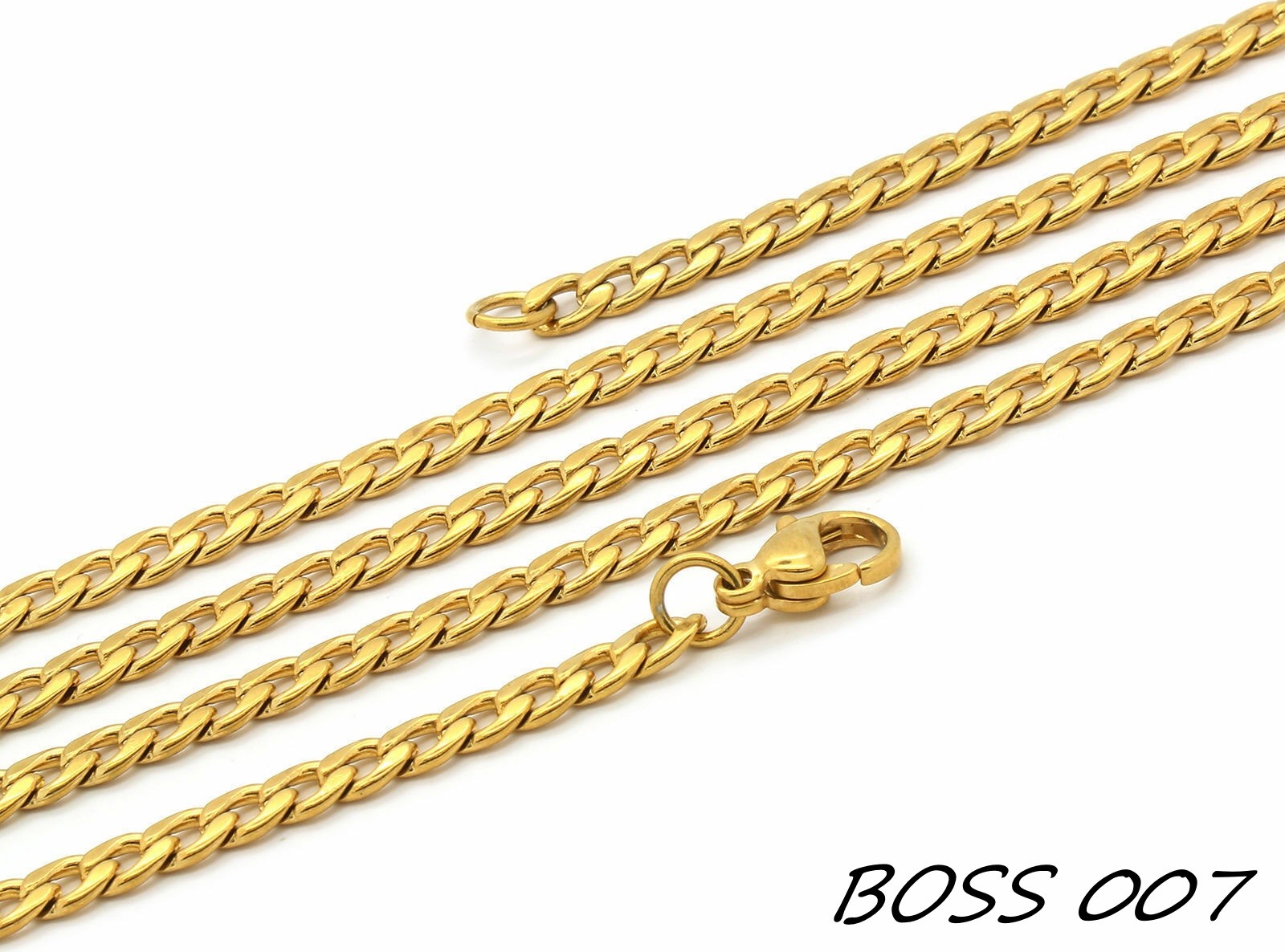 BREND Stainless Steel Gold Plated Cross Plain Pendant 24