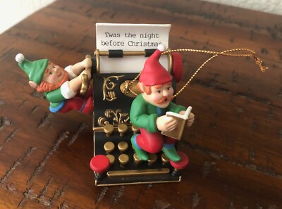 SANTAS BEST Christmas Ornament Dear Santa Elve Typewriter Twas The Night Before
