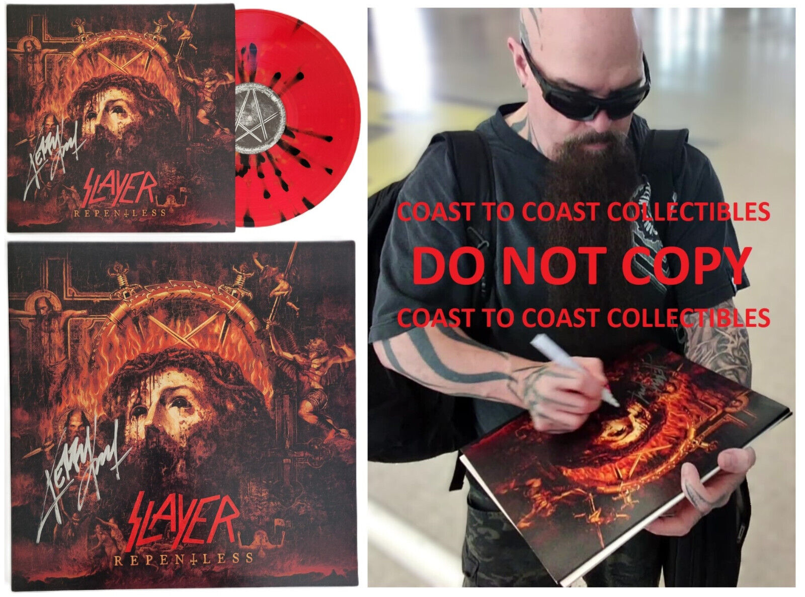 Kerry King Signed Slayer Repentless Album COA Proof Autographed Vinyl Record Kerry King Signed Slayer Repentless Album COA Proof Autographed Vinyl Record