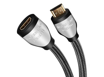 Cavo prolunga HDMI Maschio Femmina 2 Metri Nylon Ultra HD 4K 3D TV PC DVR NVR NB