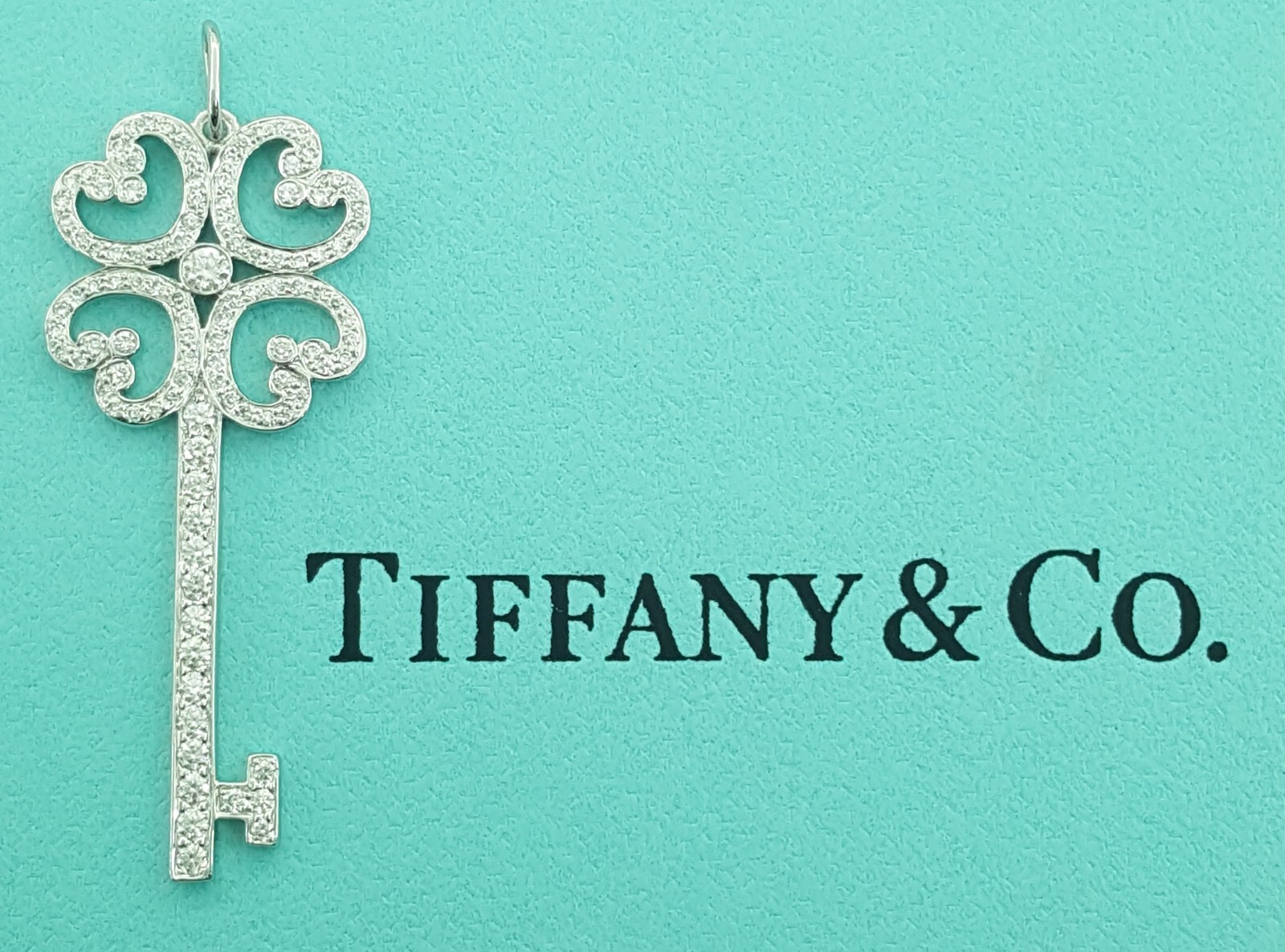 Tiffany & Co. Keys Diamond Enchant Quatra Heart Key Pendant