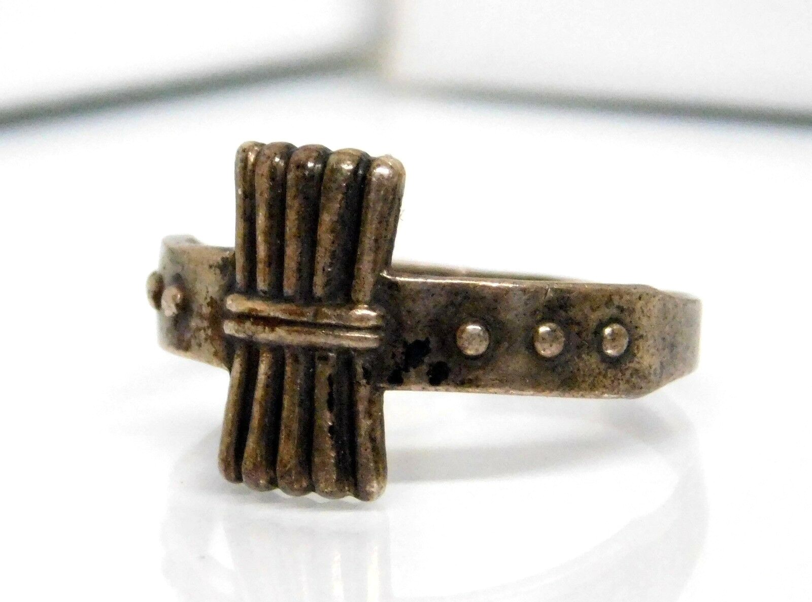 Antique Art Deco Sterling Silver Designer Signed Band RIng Sz 6.5