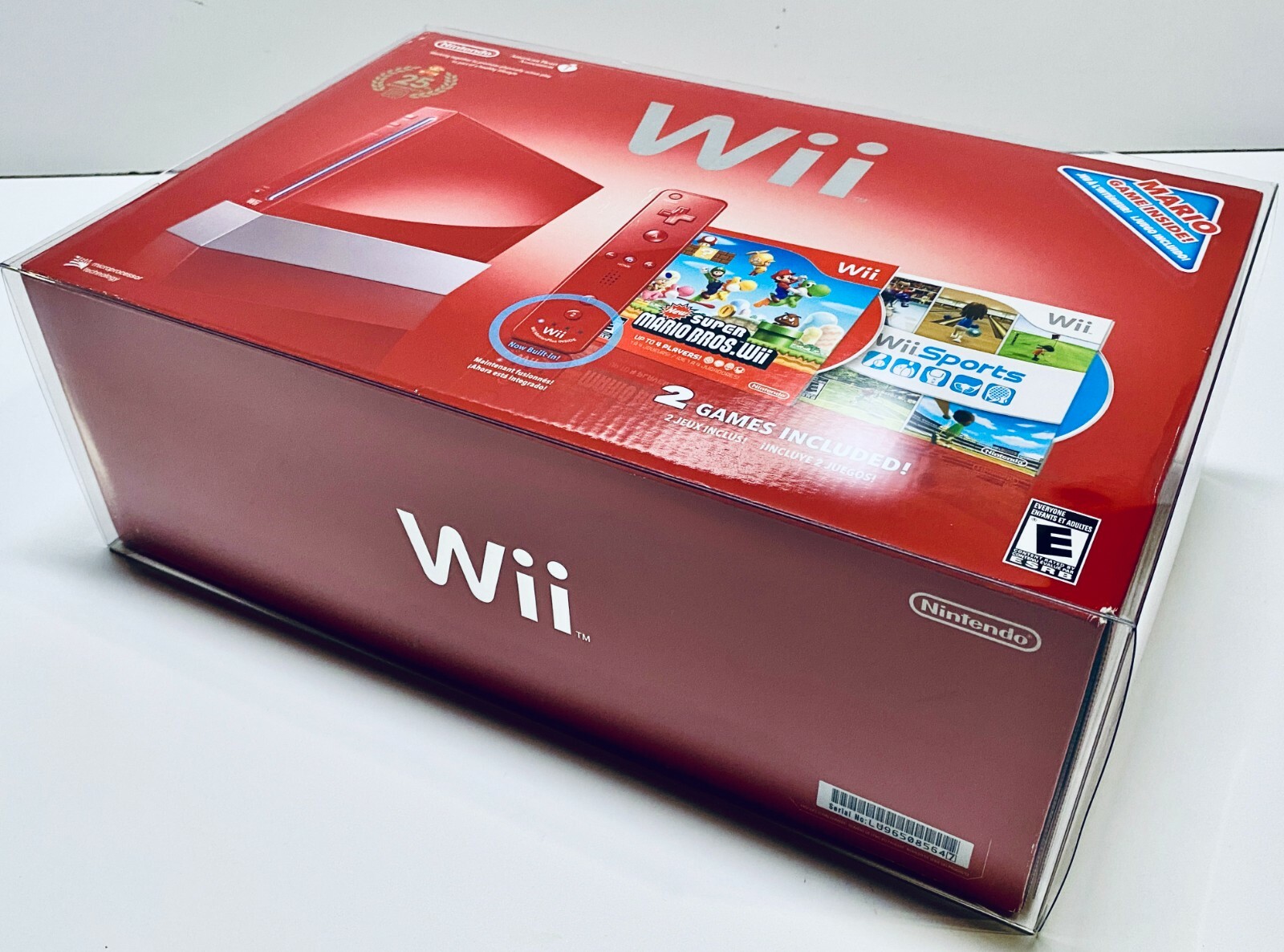 1 Clear Console Box Protector for RED Wii Mario 25th Anniversary Only!  Nintendo