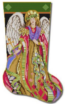Needlepoint Handpainted Christmas Stocking CBK Heavenly Angel 15.25''