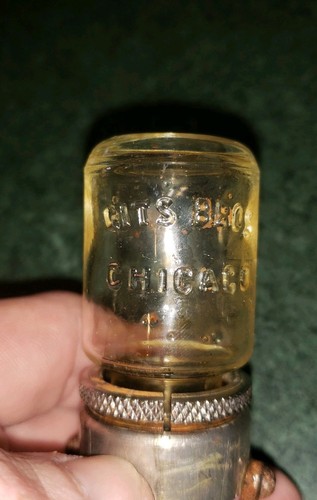Vintage GITS Bros. Mfg Co. Chicago glass oiler hit miss engine stainless part