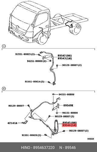 iroiro 7日中 Genuine OE Sensor Speed Rear Left Hand 8954637220 for Hino