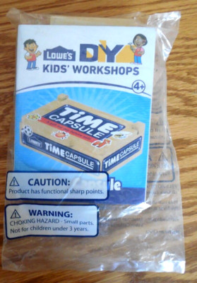 NEW/SEALED  Lowe's DIY Kids' Workshops Wooden ''Time Capsule'' Kit for Ages 4+