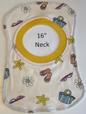 Bib 16'' Neck Pull Over Head T-Shirt Special Needs Drool Cotton Polyester
