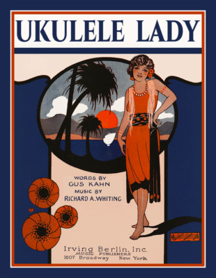 Ukulele Lady Sheet Music Cover Refrigerator Magnet