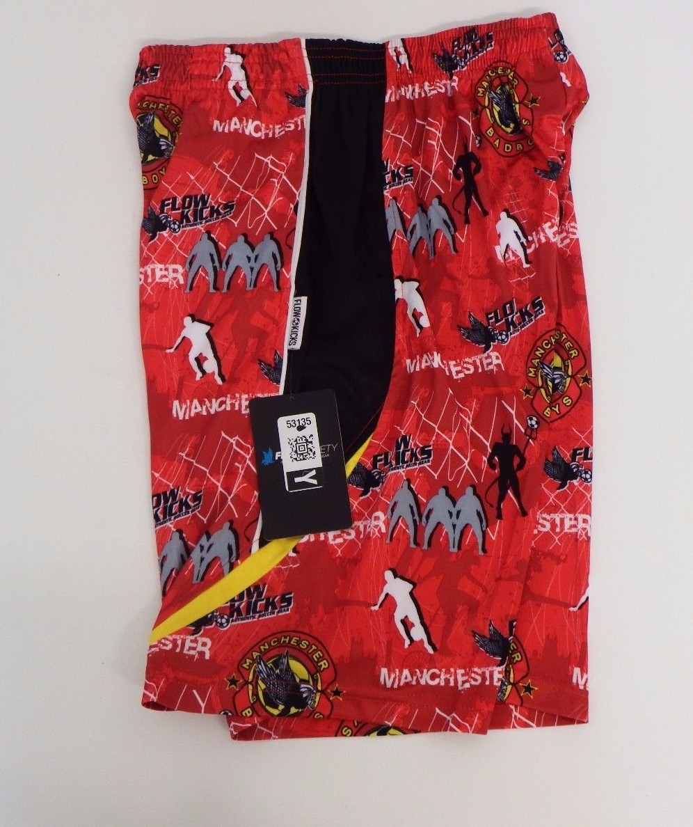 Youth Medium Manchester Soccer Athletic Shorts Red Flow Society