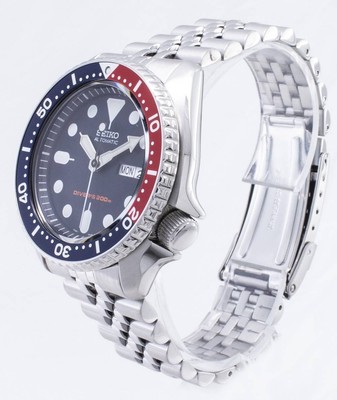 Pre-owned Seiko Skx Automatic Diver 200m Jubilee Bracelet Day/date Skx009k2 Mens Watch