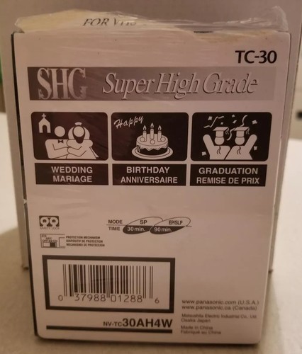 NEW Panasonic VHS-C TC-30 Super High Grade 90 Min. Video Tapes (Four Pack)