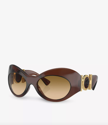 Pre-owned Versace 0ve4462-54462l Transparent Brown Sunglasses