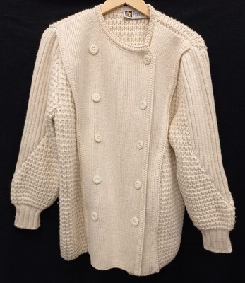 A Pallas Original Women's Double Breasted Ivory Size M Sweater