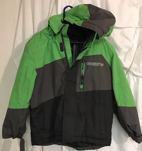 New Boys 5/6Charcoal Gray and Green WEATHERPROOF  Winter Jacket / Coat $100 B1