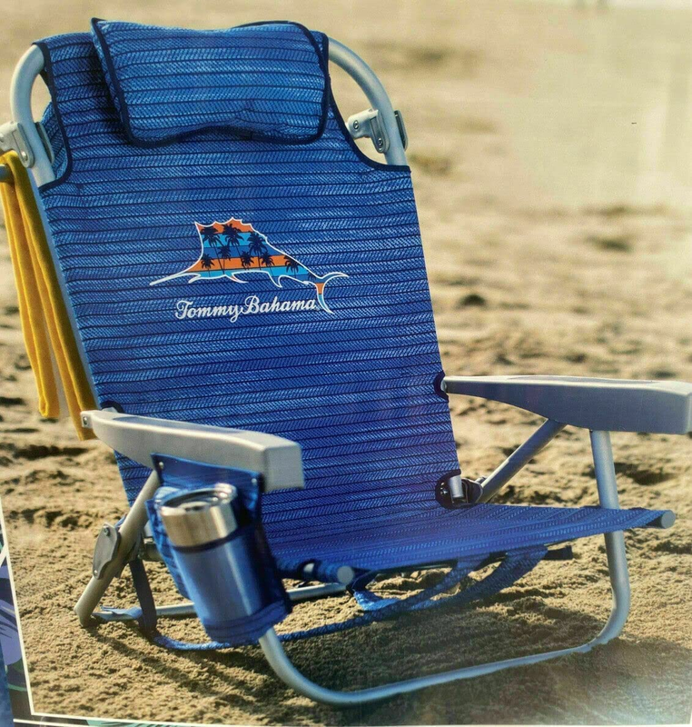 Backpack Beach Chair,Aluminum, (Sailfish and Palms)