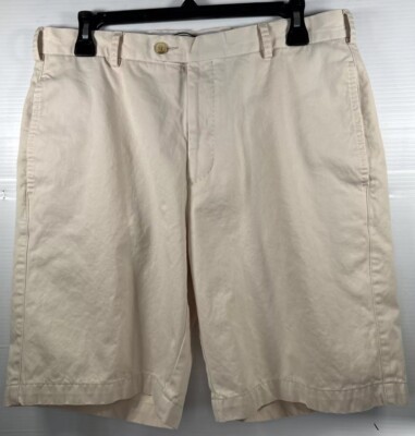 Peter Millar Men s Winston Twill Pima Cotton Chino Shorts 9 Inch Beige Size 32