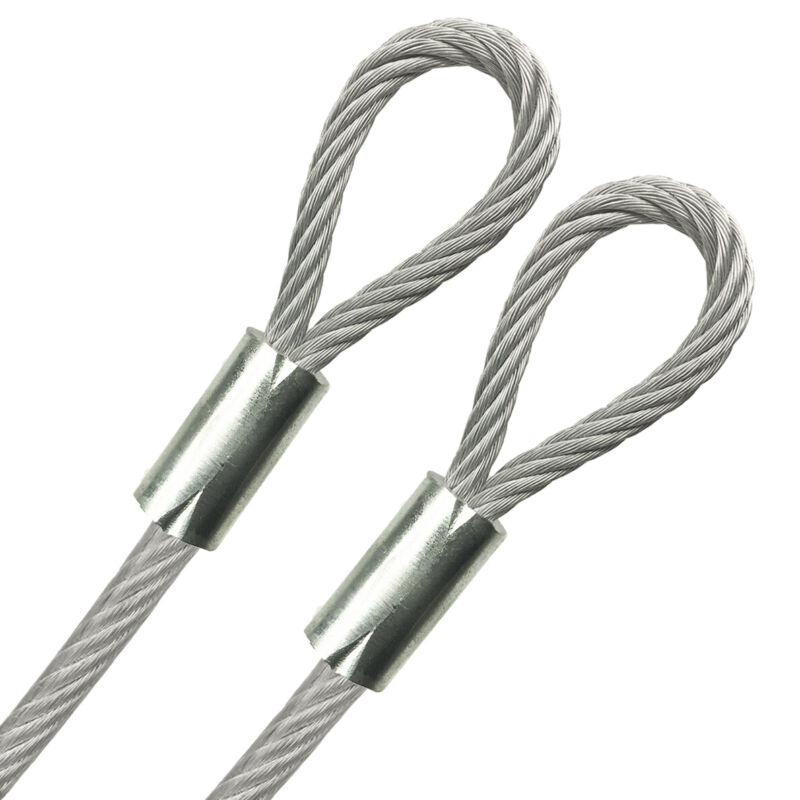 Looped End 3/16" Vinyl Coated Galvanized Steel Cable 7x19, 1/8" Core, 1ft - 70ft