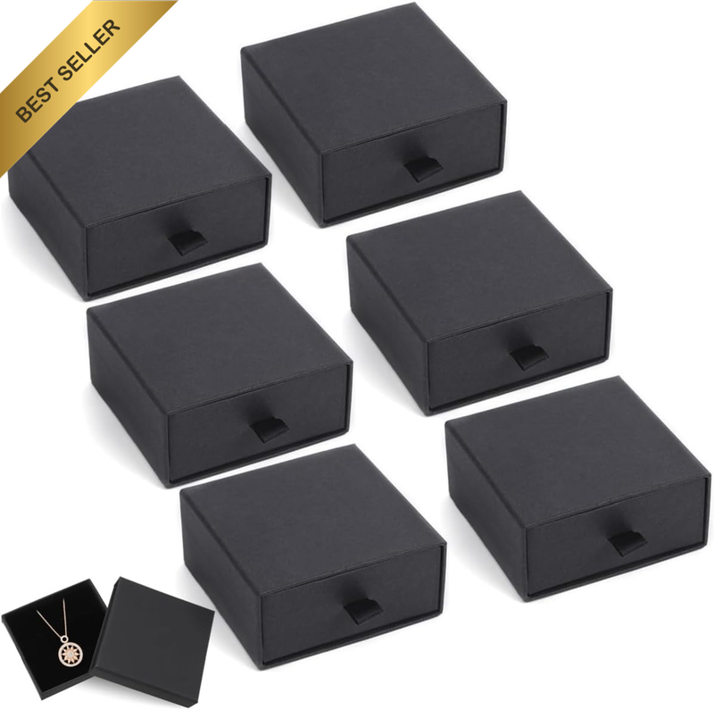 6 Pcs Cardboard Jewelry Gift Boxes, Mini Jewelry Gift Boxes for Bracelets Neckla