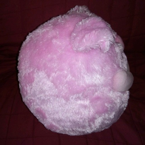 Ty Beanie Ballz BEANS The Pink Pig 8in Round Soft Plush NEW 2011 Blue Eyes