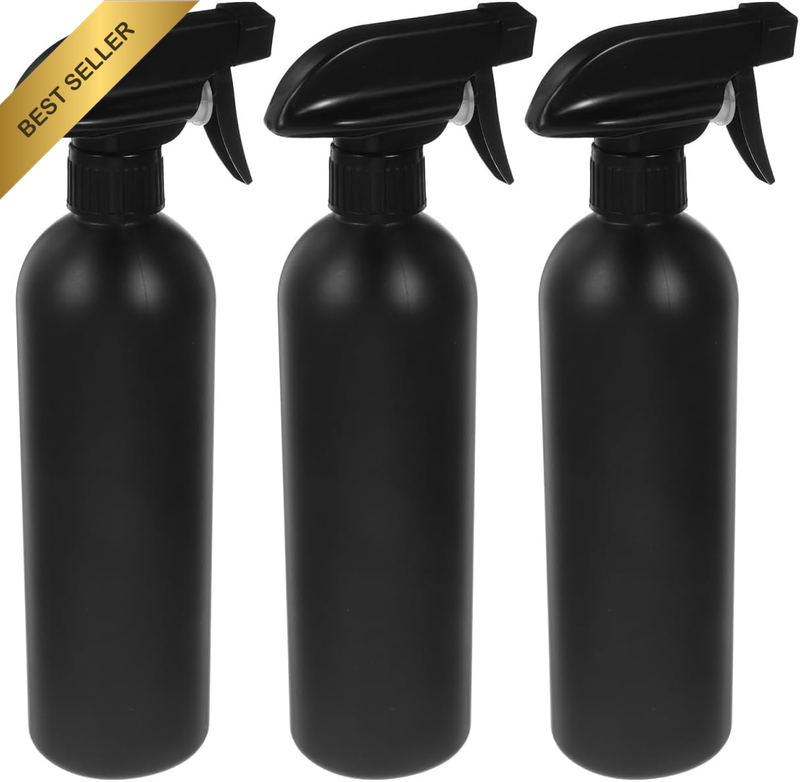 3Pcs 500Ml Black Spray Bottles Refillable Automobile Washing Tools Storage Conta